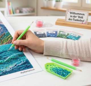 Preview: Diamond Painting Frau mit ihrem Leopard